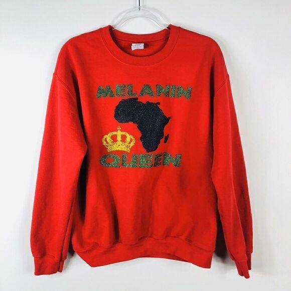 Women's Size Medium Melanin Queen Crewneck Sweater - Picture 1 of 6